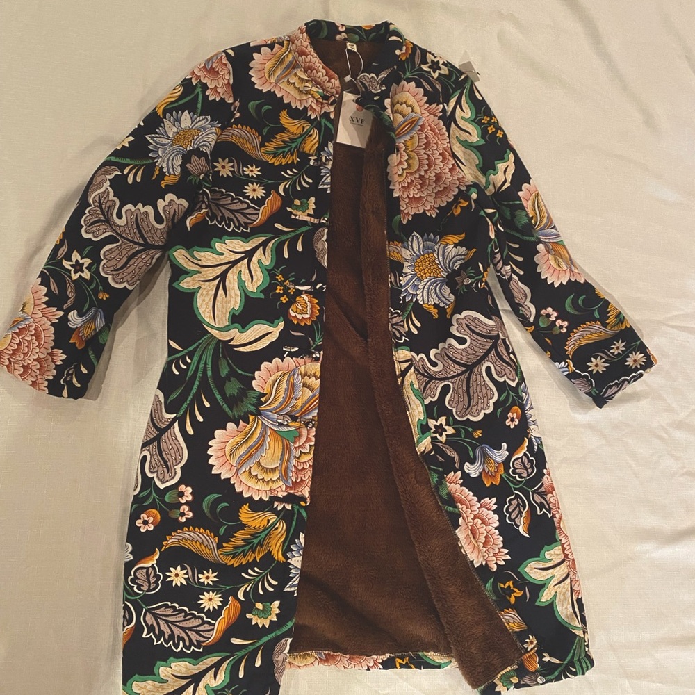 Cotton coat floral print
